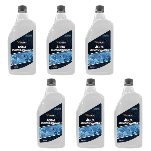 AGUA DESMINERALIZADA SPEED - 1 Litro - KIT COM 6 UND